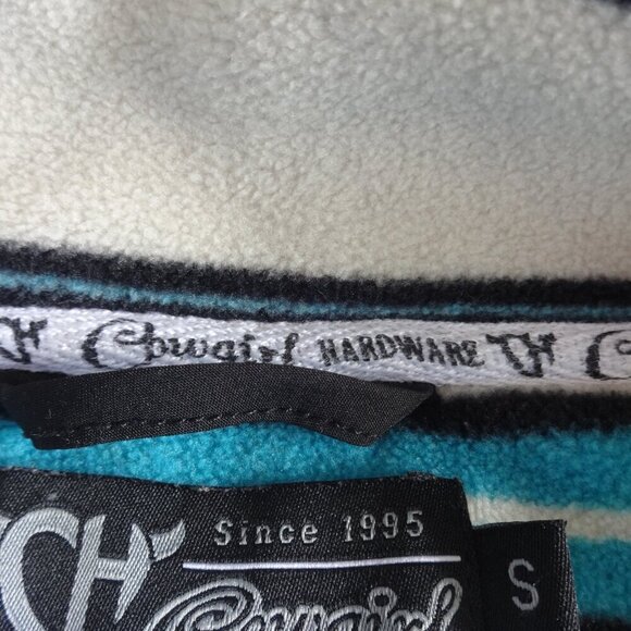 Cowgirl Hardware women's size S, pull over stripe fleece top 5 snap neck closure - Picture 9 of 16